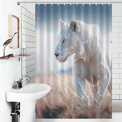 Rideau de douche séchage rapide en polyester lavable léopard - 6