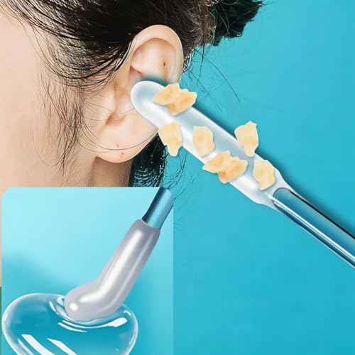 Sticky Ear Cleaning Stick 48PCS Reusable Silicone Adhesive Ear Wax Removal Tools Soft Earpick Swabs with Dust Cover Portable Gentle Ear Cleaner Kit for All Ages