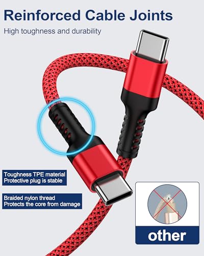 Image of Android Fast Charging Cord for Samsung Galaxy S26 Ultra S26+ S25 Ultra S25 FE Edge S24 A17 A16, Superfast Charger Cable 10FT USB C to USBC Cable Typec to C Cord for Apple iPhone 17e 17 Pro Max 16 16e