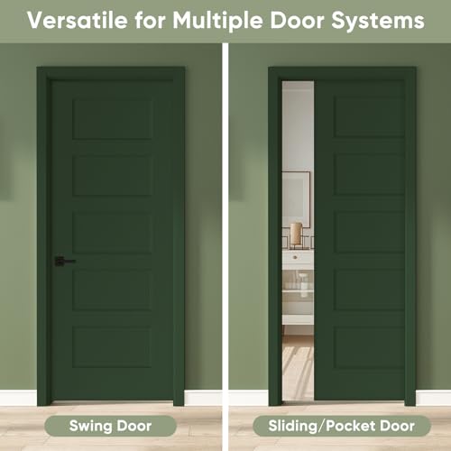 image for BARNSMITH 30x80 in 5-Panel White Primed Molded Door Slab, Shaker Style