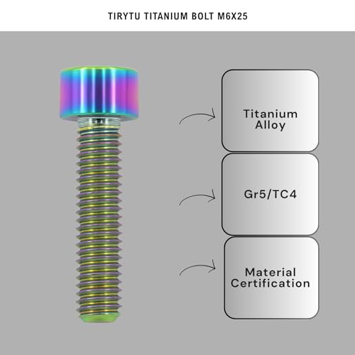 Image of M6x25mm Titanium Bolts, Colorful, 6PC