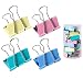 24 Pcs (2"/51mm) Large Binder Clips Paper Clamps, Paper Binder Clips Metal Fold Back Clips for Office, School and Home Supplies, Assorted Colors