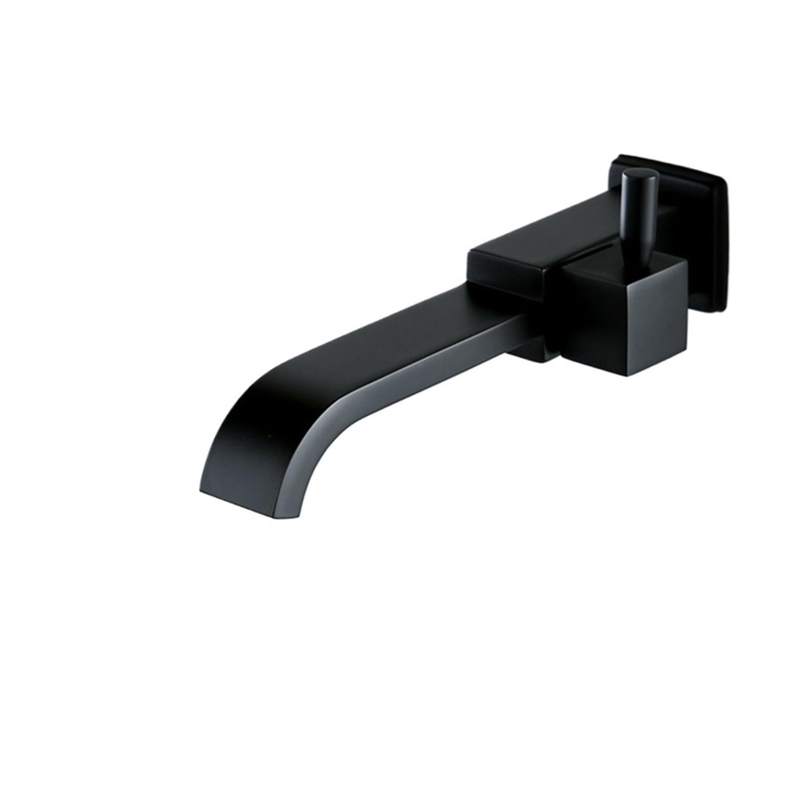 Grifo doble de cobre con rosca G1/2' y doble salida independiente para agua fría en color negro