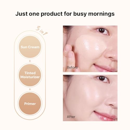 Image of THANKYOU FARMER Be Beautiful Skin Tint (Tan) 3-in-1 Hydrating Tinted Moisturizer, Primer & SPF50+ Sun Protection, Lightweight Daily Base Makeup, Natural Sheer Coverage, Even Skin Tone, Breathable, Dewy Finish for All Skin Types (50ml)