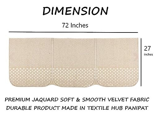 Image of Premium Jaquard Velvet Fabric Sofa Cover Set for 5 Seater Sofa, 5 Seater with 6 Pcs of Arms Included, Total 16 Pcs Beige /Cream Color Sofa Cover
