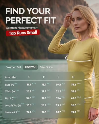 Image of MERINNOVATION Merino Wool Base Layer Set for Women 100% Merino Wool Thermal Underwear Sets Lite - Midweight Top Tank Bottom