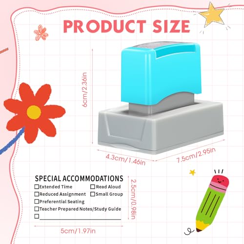 Sayglossy 3 Pcs Accommodations Stamp for Teachers, Red,Blue,Green by Sayglossy - Image 3