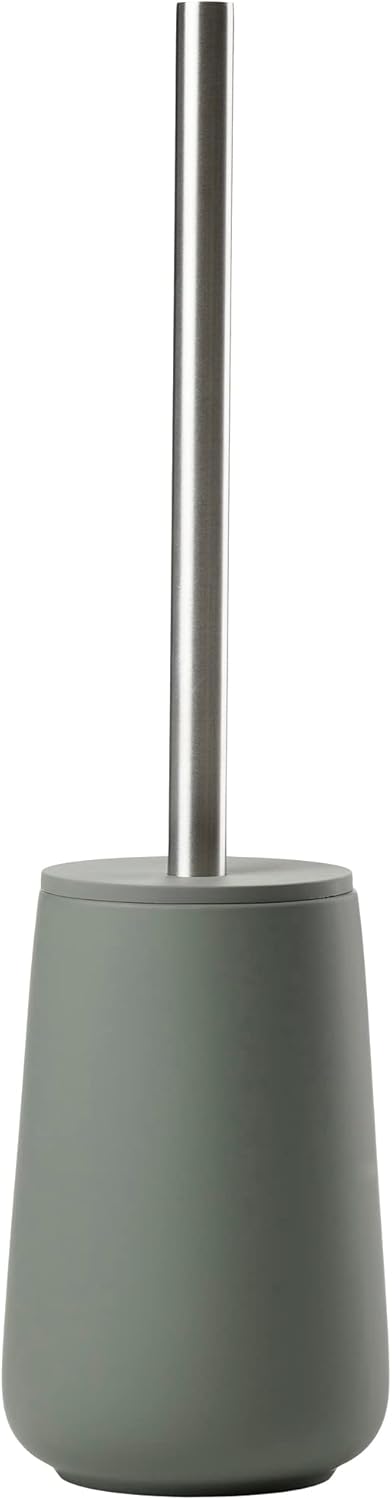 Zone Denmark Nova One Ceramic Toilet Brush | with Brush Holder Soft Touch | Enhance Your Bathroom with a Chic and Practical Duo for Modern Style and Effortless Hygiene - Coating (Olive Green)