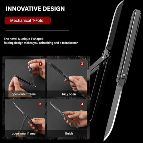 Image of Mini-Pocket Foldable Manual Stainless Steel Folding Knife with Leather Case for Travel, Outdoor, Portable Utility Knife (1)