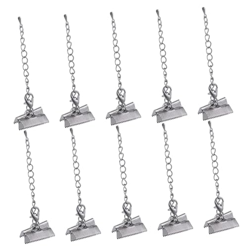 NUOBESTY 20mm Jewelry Crimps DIY Tail Chain Buckle Clip Sturdy Iron Material for DIY Jewelry Accessories