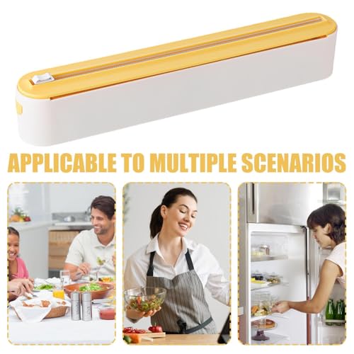 Organizador de papel de aluminio con cortador seguro y dispensador de película adhesiva 6