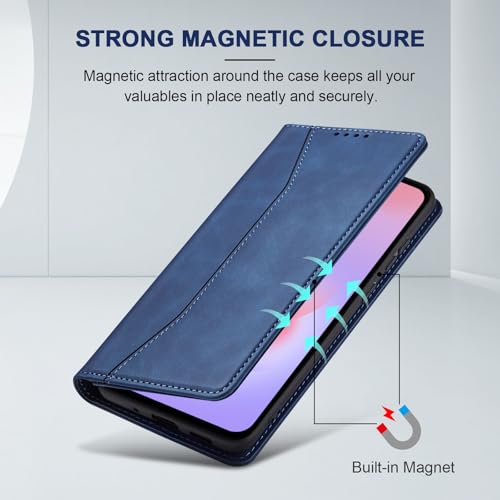 Image of Jasonyu Flip Wallet Case for Samsung Galaxy A37 5G,Blue