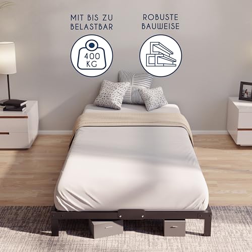 Dreamzie - Bett 90x200 mit Lattenrost aus Metall - 25cm Höhe – Ansicht 3
