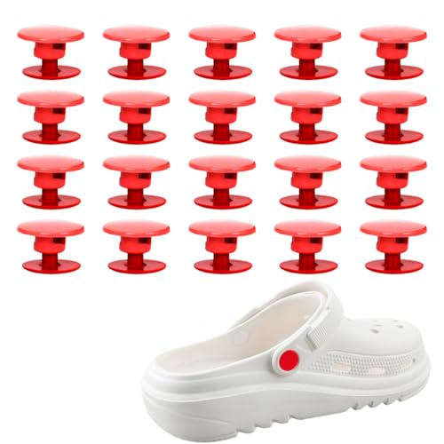 KAHZOR 10 Pièces Crocs boutons de rechange avec rivets et boutons-pression, Crocs Pins, 16 mm Rouge Avec 10 pièces mère et père Compatible avec sandales et sabots de style Crocs