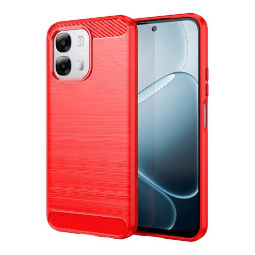 Custodia per Compatibile con Oppo A6 Silicone Case TPU Protettiva Cover per Oppo A6-Rosso