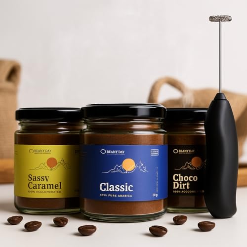 Image of Free Frother Coffee Trio - Classic, Sassy Caramel, Choco Dirt Mocha (50g x 3-150g) | Instant Coffee Pack |