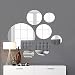 Light In The Dark Round Wall Mirror Mounted Assorted Sizes,1 Large 10", 3 Medium 7", 3 Small 4",Set of 7