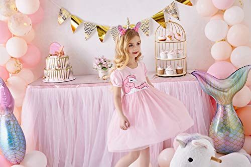 Dxton Toddler Summer Dresses Casual Short Sleeve Girl Tutu Party Dresses Sh4570-5T #TOP5
