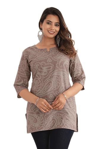 Image of Cotton Printed Short Kurti for Women