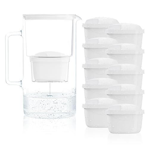 Wessper Caraffa Di Vetro Filtrante 2.5l con Cartucce