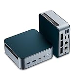 Esslorex Mini PC Ryzen 5 7430U con Dual LAN, 16 GB DDR4 RAM 512 GB PCIE 3.0 SSD, Mini Ordenador con Pantalla Triple 4K, Win 11 Pro, Wi-Fi 6/BT 5.0 para Oficina en casa/Juegos/Oficina Mini Computadora