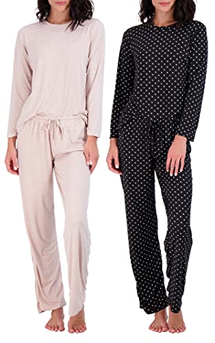 2 Pack: WomenΓ’β¬β’s Long Sleeve Striped Pajama Sets Ladies Soft Winter Fall Sleepwear Pajamas Clothes Loungewear Long Sleeve Tops Pants Bottoms Fall Warm Silky Christmas Pj Sets for Women - Set 3 Medium 2 Pack: WomenΓ’β¬β’s Long Sleeve Striped Pajama Sets Ladies Soft Winter Fall Sleepwear Pajamas Clothes Loungewear Long Sleeve Tops Pants Bottoms Fall Warm Silky Christmas Pj Sets for Women - Set 3 Medium