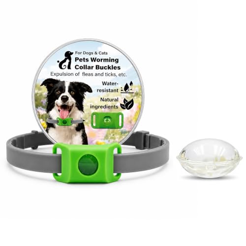 Collar Antiparasitario para Perros, Protección Natural de 12 Meses, Impermeable y Ajustable, Incluye 2 cápsulas de Repuesto