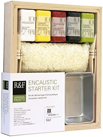 R&F Handmade Paints Premium Artist Encaustic Paint Starter Set, 14 Piece Kit, Multicolor