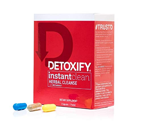 Detoxify Instant Clean Herbal Cleanse 3 Capsules. Best Detox Guarenteed!!! With BB Trade Mark Sticker