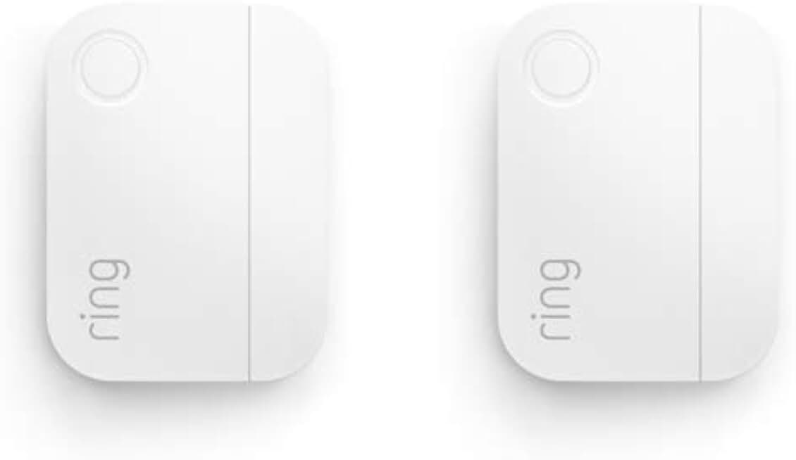 Ring Alarm Contact Sensor 2-Pack - 2nd Gen | Instant Window &amp; Door Alerts | Approximately 3-Year Battery Life | Slim Design | Easy Installation | Base Station Required