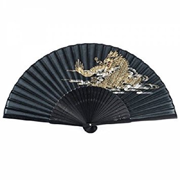 The Japanese Shop Multicolour Black Dragon Japanese Folding Fan