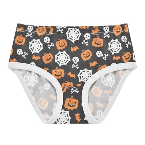 Little Girl Underwear Toddler Panties Kids Undies Halloween Pumpkin Skull Spider Web Soft Cotton Briefs 2T-8Y