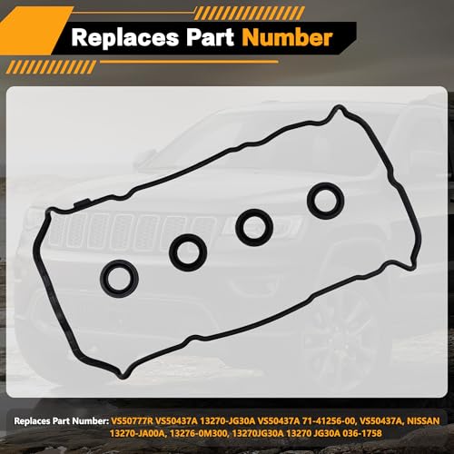 Image of Valve Cover Gasket with 4 Spark Seal, Replace VS50777R | Compatible with 2007-2012 Nissan Altima /Rogue /Sentra 2.5L Engine Code QR25DE