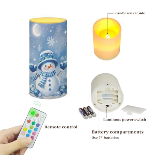 Image of Christmas Flameless Candles with Remote Timer Color Changing
