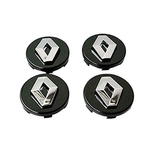 HEYCE 4Pcs Cache Moyeu Capuchons De Centre Enjoliveurs De Roue Voiture Cache Moyeux Jante 57mm pour Koleos Duster Megane,Black