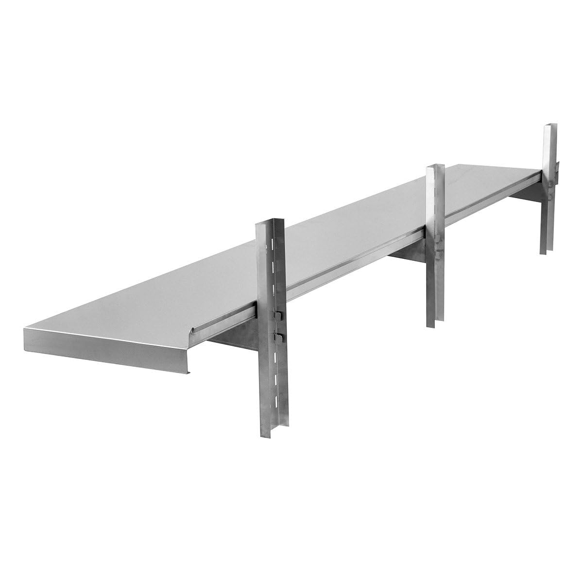 GastroHero Edelstahl Wandregal I 180 x 30 cm Wandbord Gastronomie I Edelstahlregal mit 1 Ablageboden I Hängeregal Edelstahl für Küche & Gastro Regal