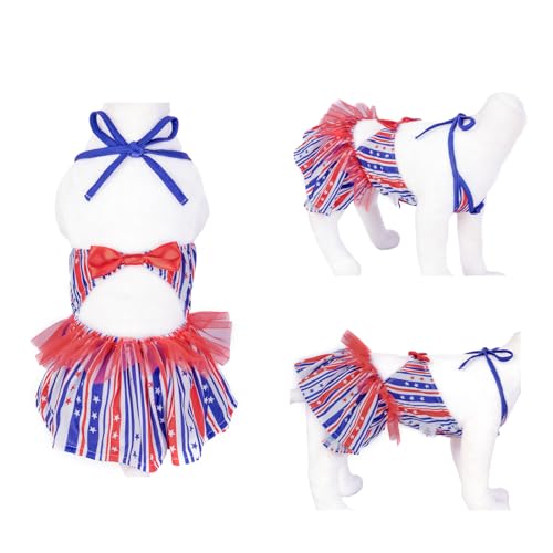 Image of CuteBone One Piece Dog Bikini Swimsuit Dress - Puppy Bathing Suit Costume for Small Dogs - Comfortable & Stylish Pet Clothes for Summer Pool, Beach & Play LTDB04L
