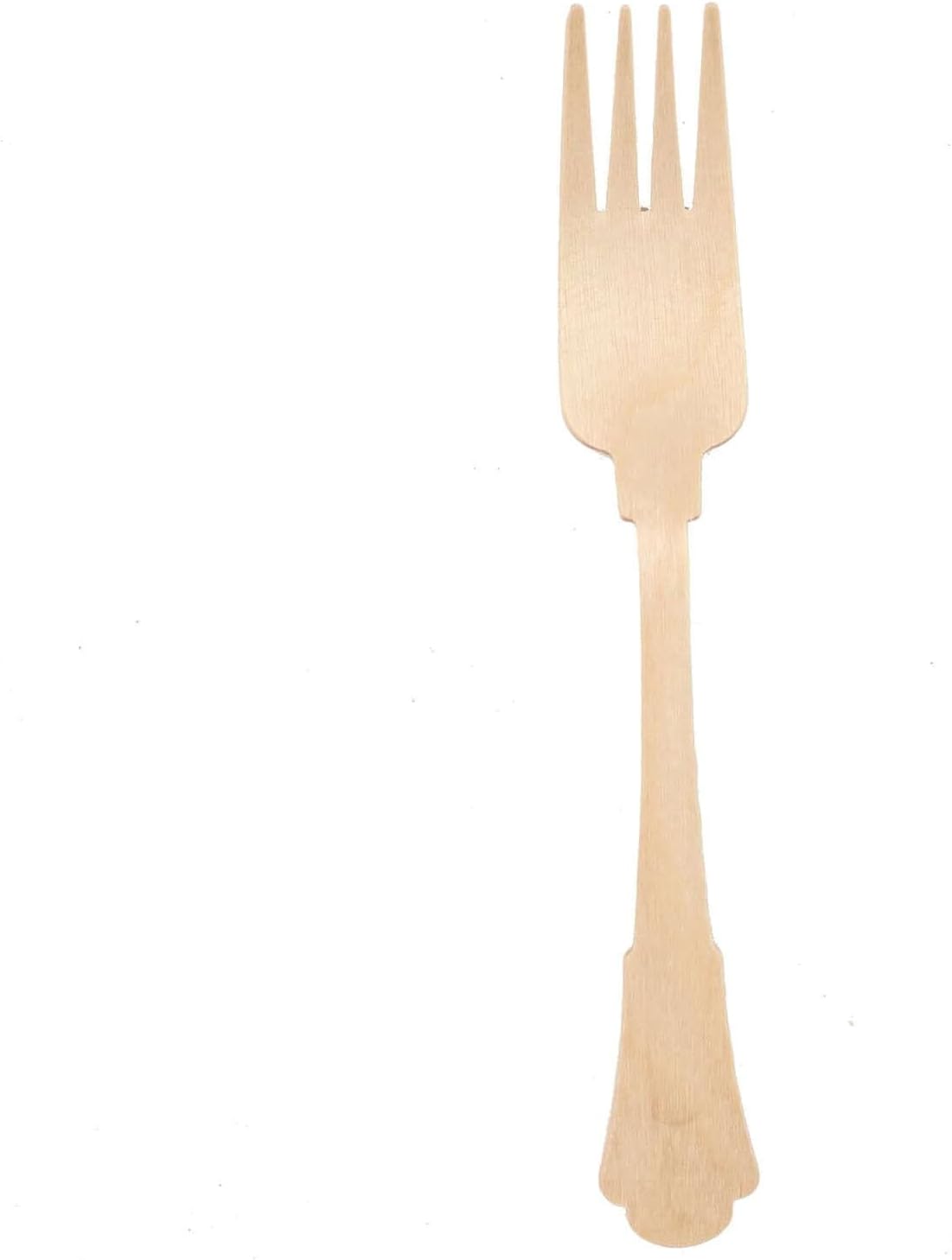 Efavormart 24 Pack 7.5" Vintage Baroque Design Disposable Wooden Forks - Ornate Carved Birchwood Cutlery - Eco-Friendly Biodegradable Utensils for Weddings and Themed Celebrations