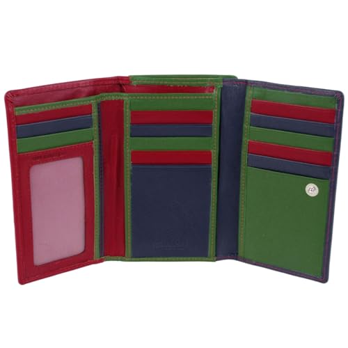 Golunski Leather Ladies Purse/Wallet RFID Protected, Nevada Multi, One Size, Contemporary, GOL-1-7003