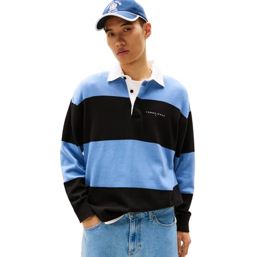 Tommy Jeans Men's Striped Rugby Sweater Polo Shirt