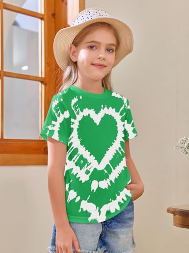 Image of Girls Short Sleeve T Shirts Kids Summer Tops Crewneck Tees 5-14 Years