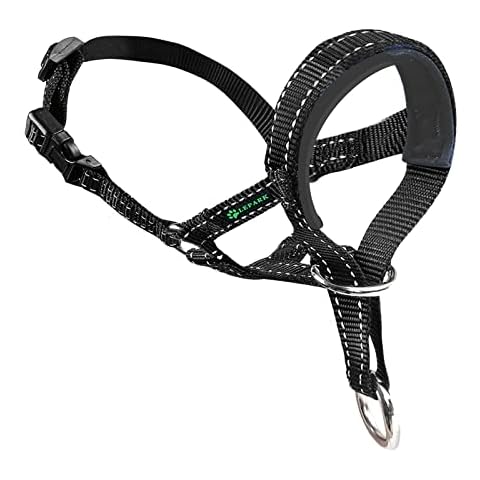 Lepark Dog Head Halter with Reflective Safety Strap Stop Dog's Pulling, Dog Head Collar for Small Medium Large Dogs(S,Black) Cover