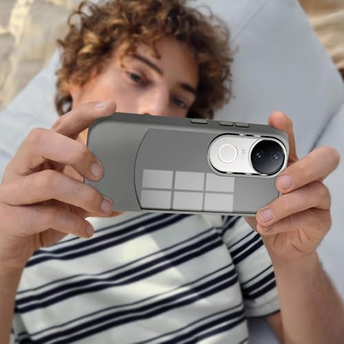 Image of KARWAN️Fusion Edge Leather Transparent Mobile Back Case | Slim Fit | Anti-Fingerprint| Scratch-Resistant | Premium Grip | Shockproof case | Back Cover for Vivo V50 || Grey