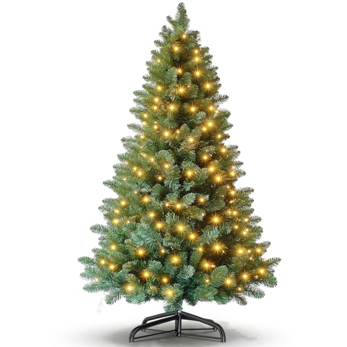 Kidsgigglz Künstlicher Weihnachtsbaum 120cm mit Beleuchtung, 8 modi...
