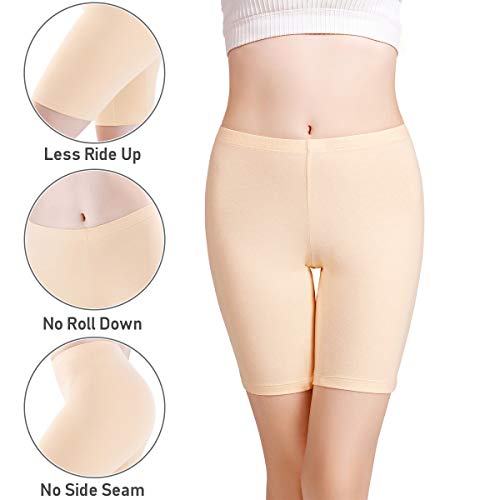 Image of wirarpa Women's Cotton Boy Shorts Underwear Anti Chafing Soft Biker Short Plus Boy Shorts Panties 4 Pack, Multicolor05-4 Pack