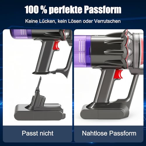 NexEnercell V11 Akku für Dyson V11, V15 Akku Kompatibel mit V11C(Knopftyp) V15 SV15 SV16 SV22 SV28 Staubsauger (Nicht für V11Schraubtyp