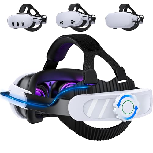 Headstrap für Meta Quest 3, Zubehör für Meta Quest 3S, Elite Strap mit 8000mAh Akku/Verstellbarem Knopf/Reduziert den Ge...