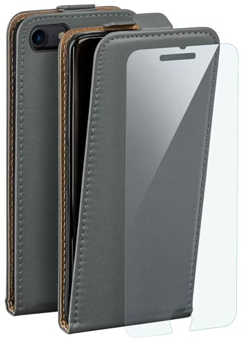 Film de protection et étui à rabat moex gris foncé pour iPhone 7 et iPhone 8