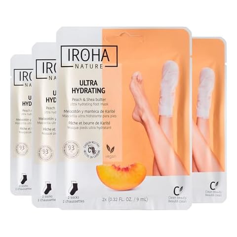 IROHA NATURE Foot Mask with Peach & Shea Cover