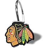 NHL Chicago Blackhawks Shower Curtain Hooks 12 Piece Set